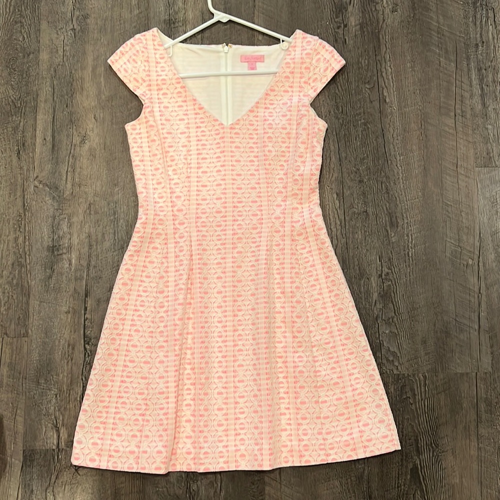 Lily Pulitzer Pink and a white women’s dress. Size Small